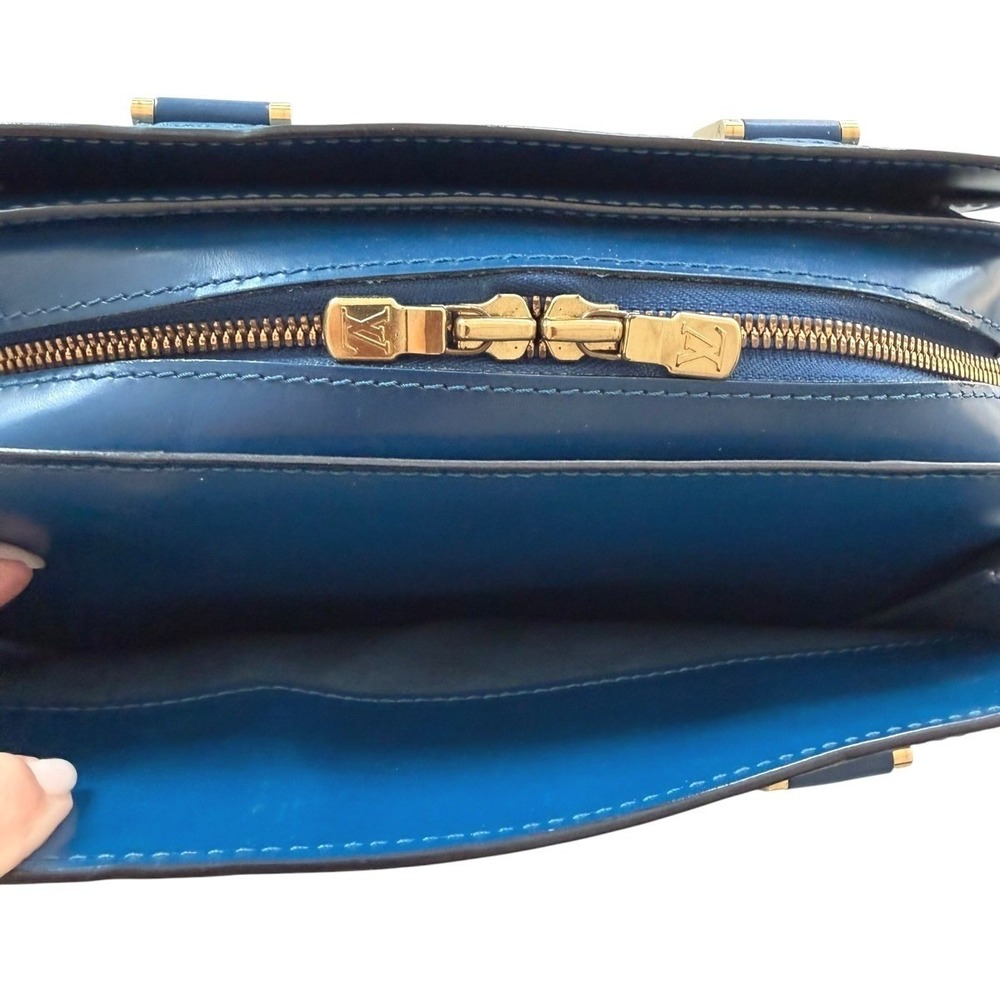 Louis Vuitton Pont Neuf PM Toledo Blue Epi Leather Satchel Top Handle Bag - Picture 11 of 16